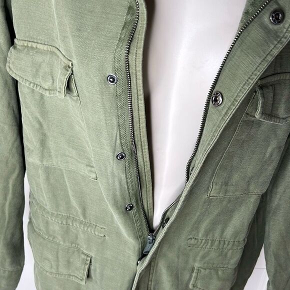 Lucky Brand 4 Pocket Military Jacket Olive Green Large - Picture 4 of 8